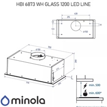 Витяжка MINOLA HBI 6873 WH GLASS 1200 LED Line