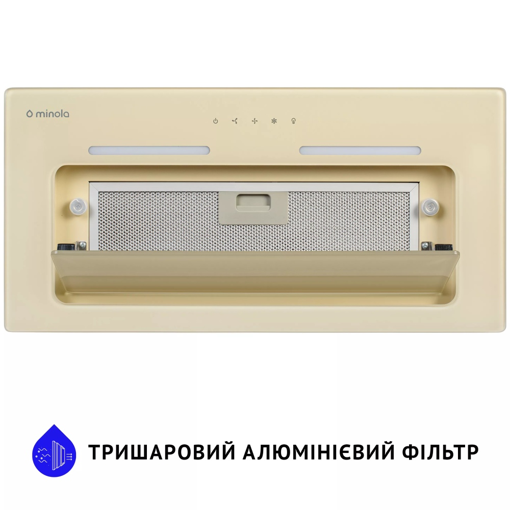 Зовнішній вигляд Витяжка MINOLA HBI 6873 IV GLASS 1200 LED Line