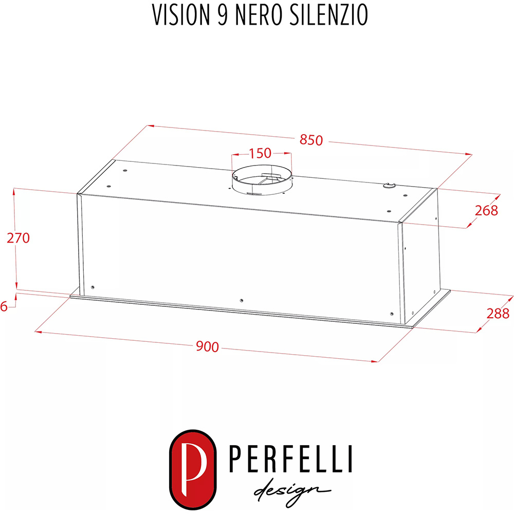 Фото 16 Вытяжка PERFELLI Design Vision 9 Nero Silenzio