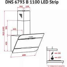 Вытяжка PERFELLI DNS 6793 B 1100 BL LED Strip
