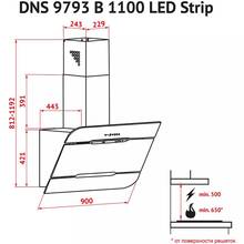 Вытяжка PERFELLI DNS 9793 B 1100 BL LED Strip