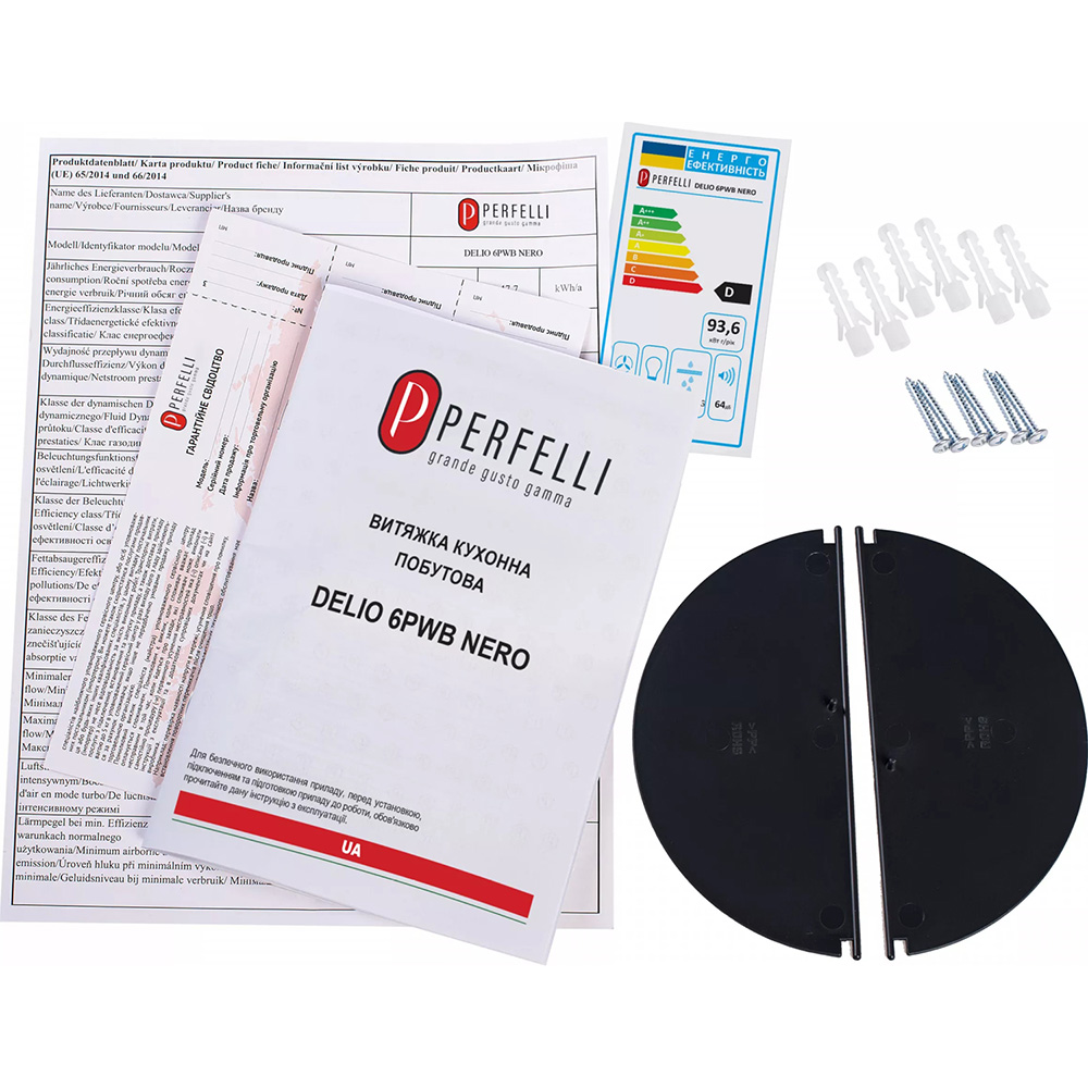 Изображение Вытяжка PERFELLI Delio 6PWB Nero