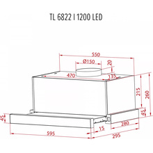 Витяжка PERFELLI TL 6822 I 1200 LED