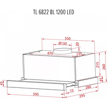 Витяжка PERFELLI TL 6822 BL 1200 LED