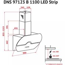Вытяжка PERFELLI DNS 97123 B 1100 BL LED Strip