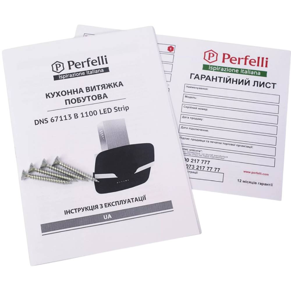 Витяжка PERFELLI DNS 67113 B 1100 BL LED Strip Тип похила