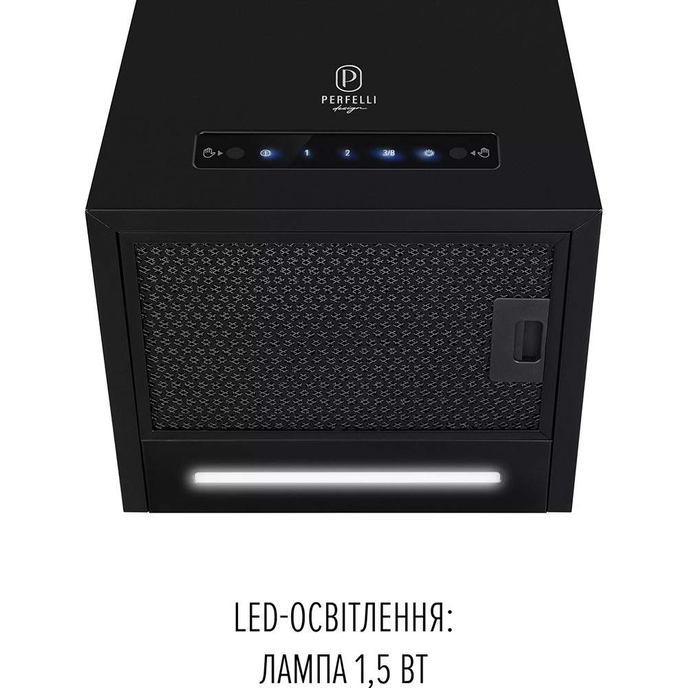 Внешний вид Вытяжка PERFELLI DESIGN QUADRO 36 NERO SILENZIO