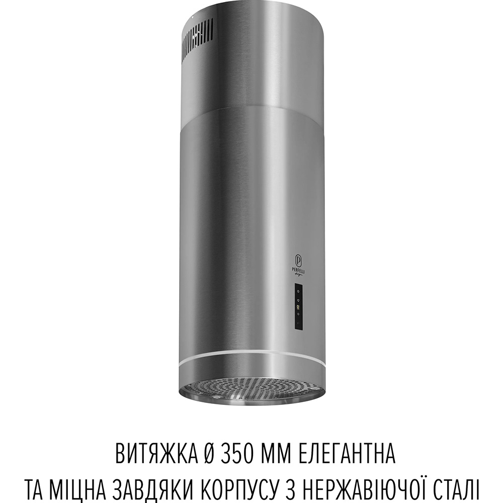 Витяжка PERFELLI Design Isola 35 Inox Silenzio Діаметр повітропровода 180