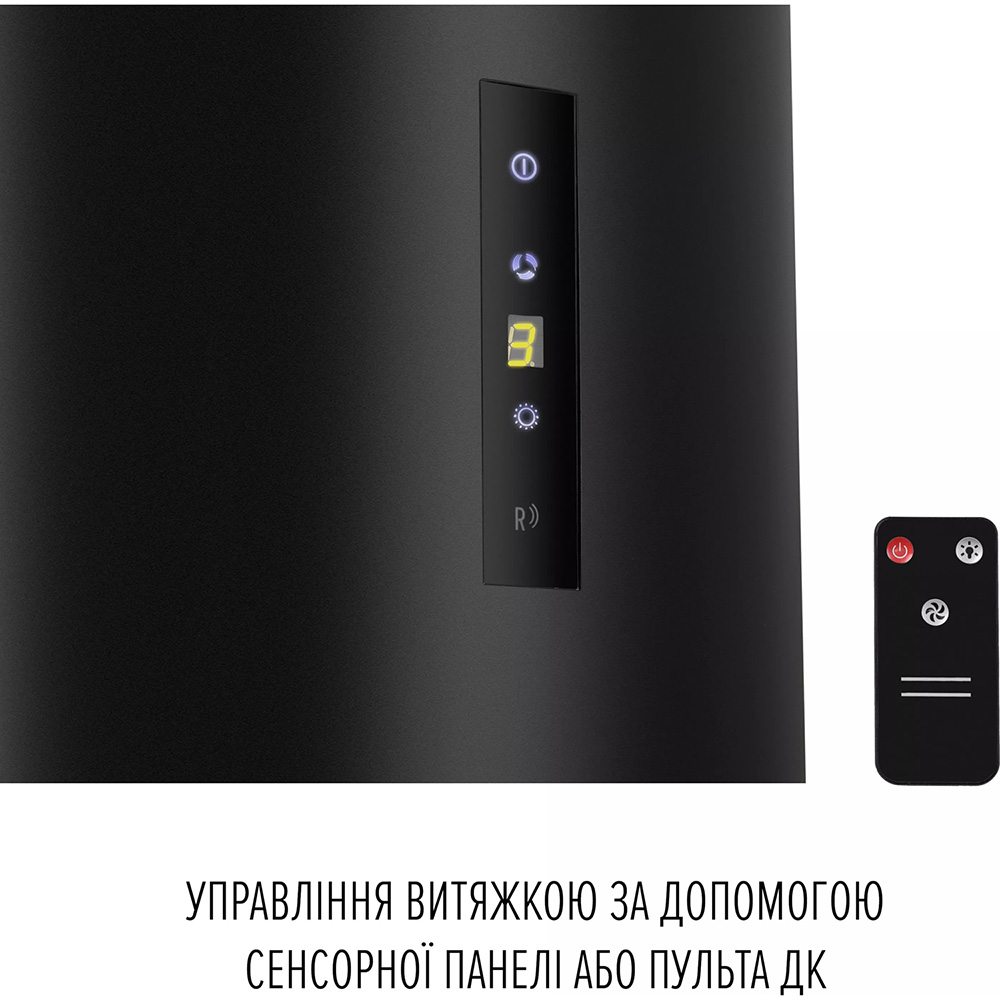 Зовнішній вигляд Витяжка PERFELLI Design Isola 35 Nero Silenzio