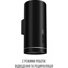 Вытяжка PERFELLI Design Ricco 35 Nero Silenzio