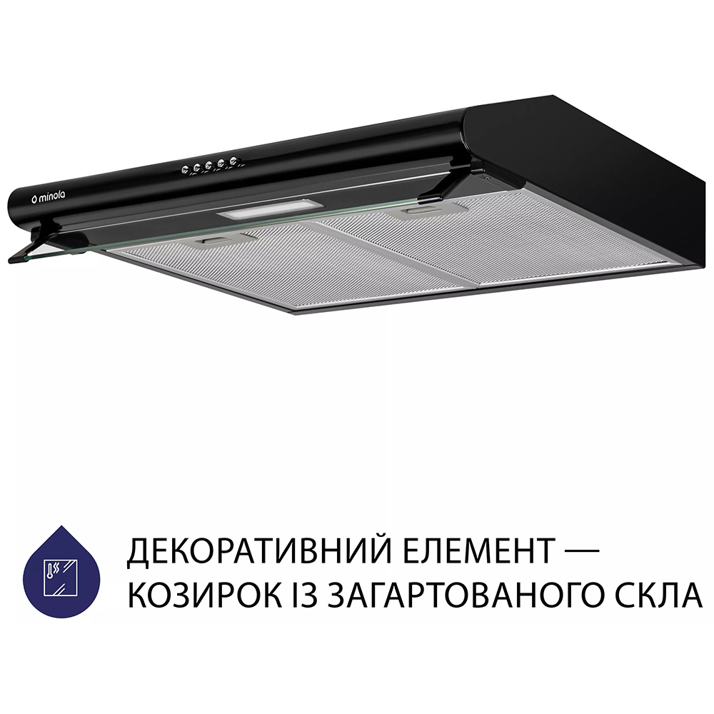 Вытяжка MINOLA HPL 615 BL Тип плоская