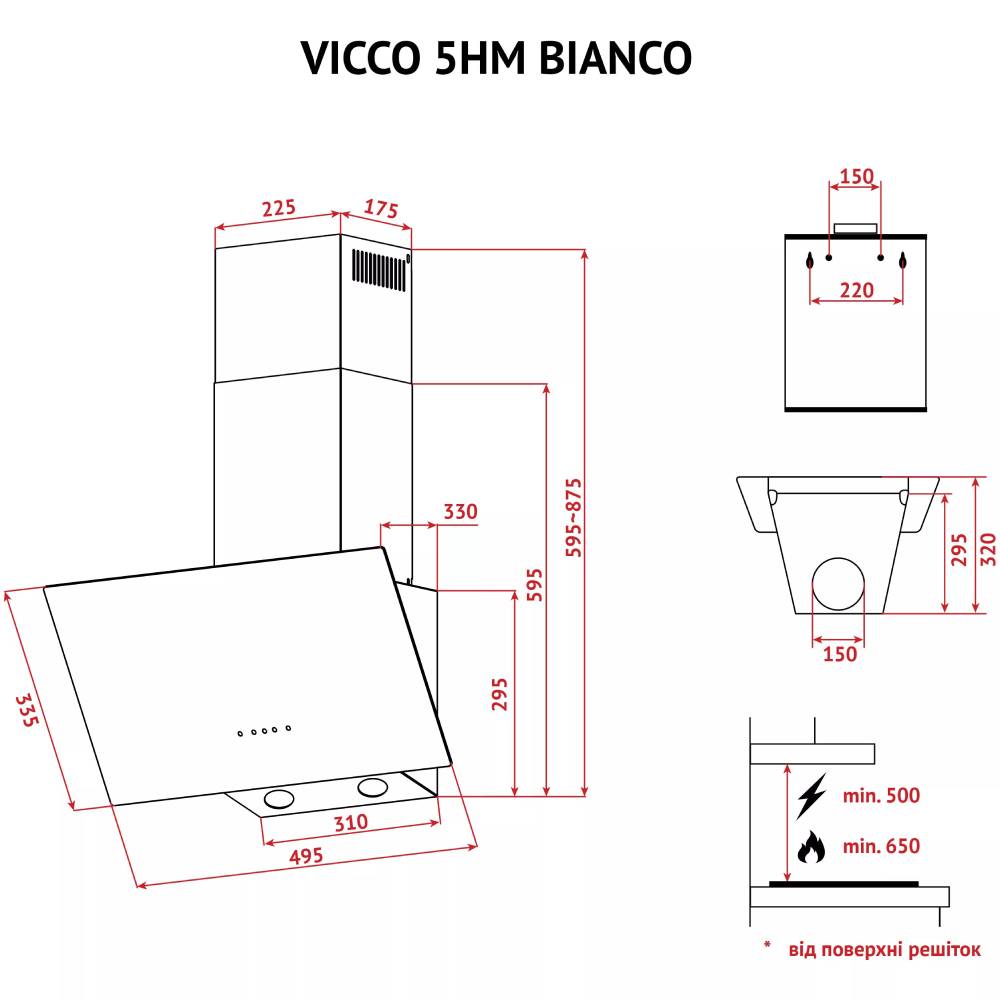 В Україні Витяжка PERFELLI VICCO 5HM BIANCO
