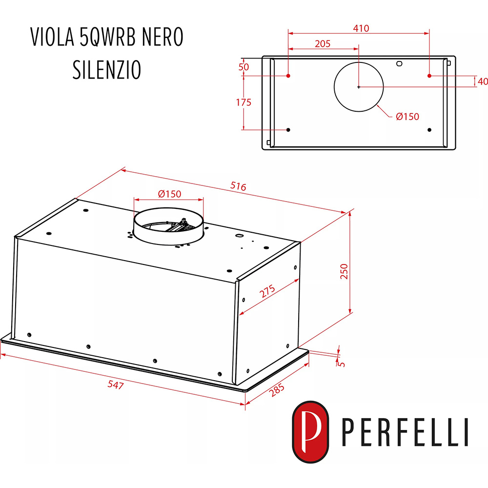 Фото 15 Витяжка PERFELLI Viola 5QWRB Nero Silenzio
