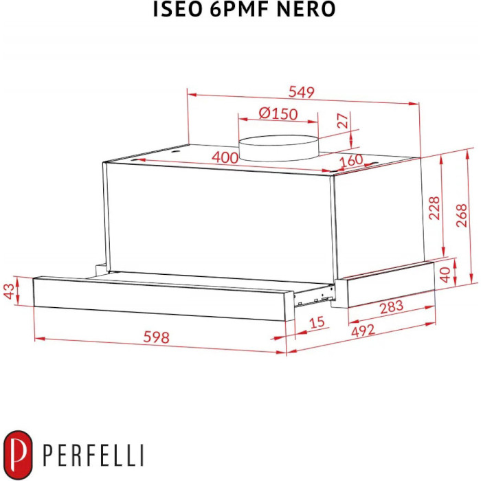 У Фокстрот Витяжка PERFELLI ISEO 6PMF NERO