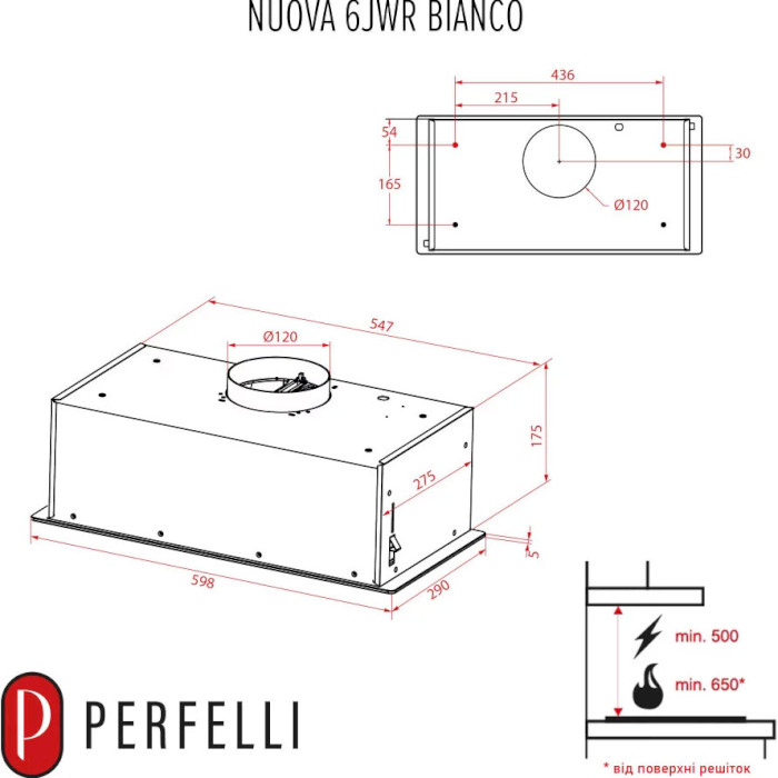 Фото 18 Витяжка PERFELLI NUOVA 6JWR BIANCO