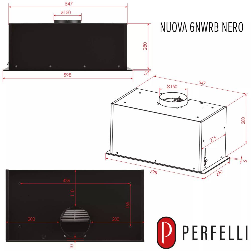 Фото 17 Витяжка PERFELLI NUOVA 6NWRB NERO