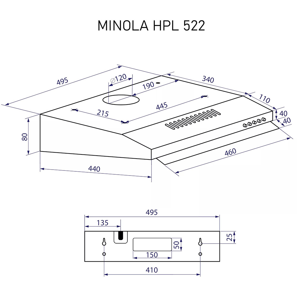 Огляд Витяжка MINOLA HPL 522 I