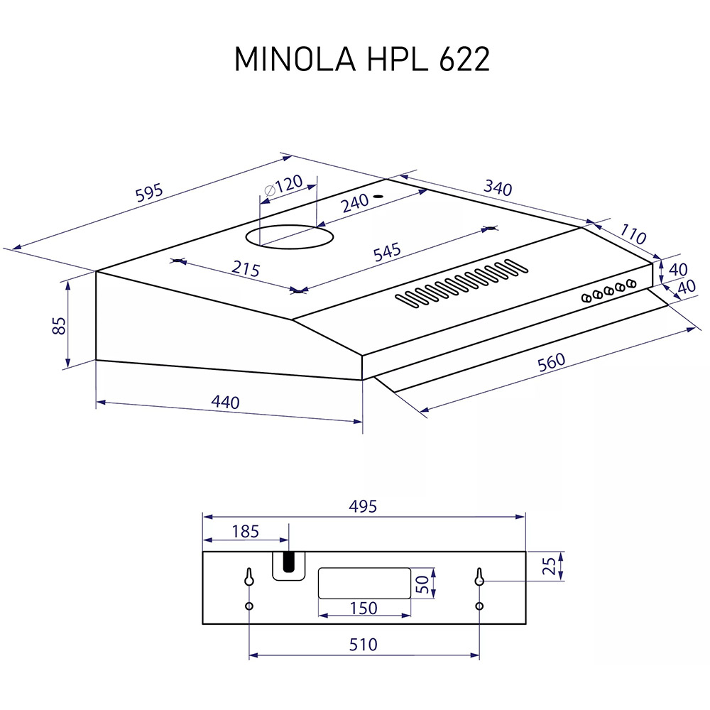 Обзор Вытяжка MINOLA HPL 622 I