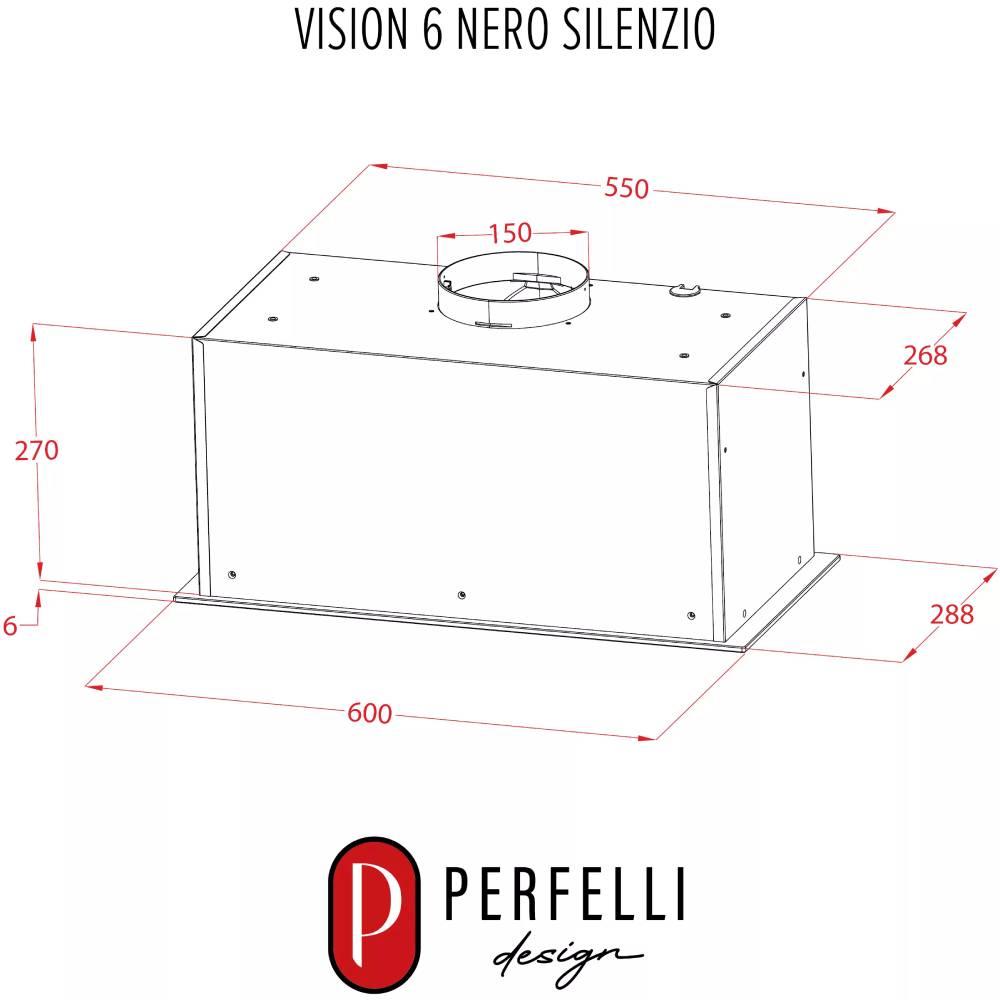 Фото 16 Витяжка PERFELLI DESIGN VISION 6 NERO SILENZIO