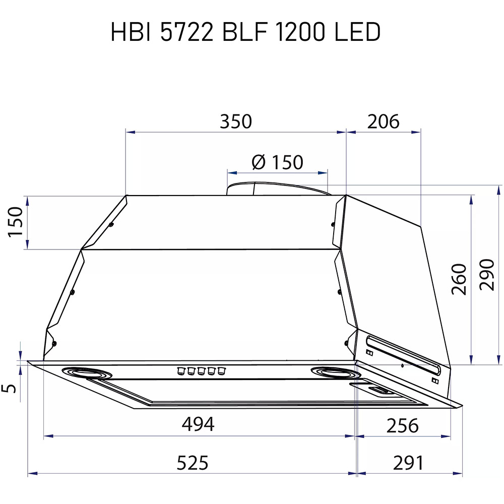 Изображение Вытяжка MINOLA HBI 5722 BLF 1200 LED