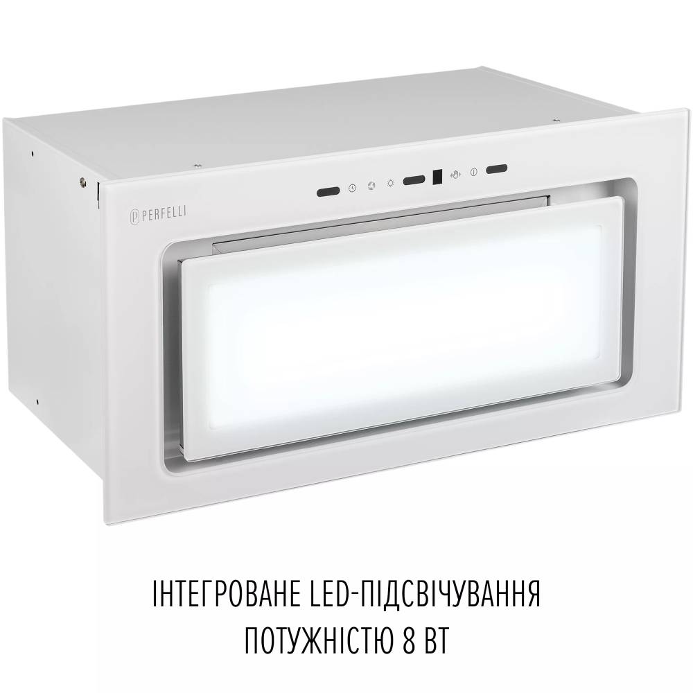 Зовнішній вигляд Витяжка PERFELLI DESIGN VISION 6 BIANCO SILENZIO