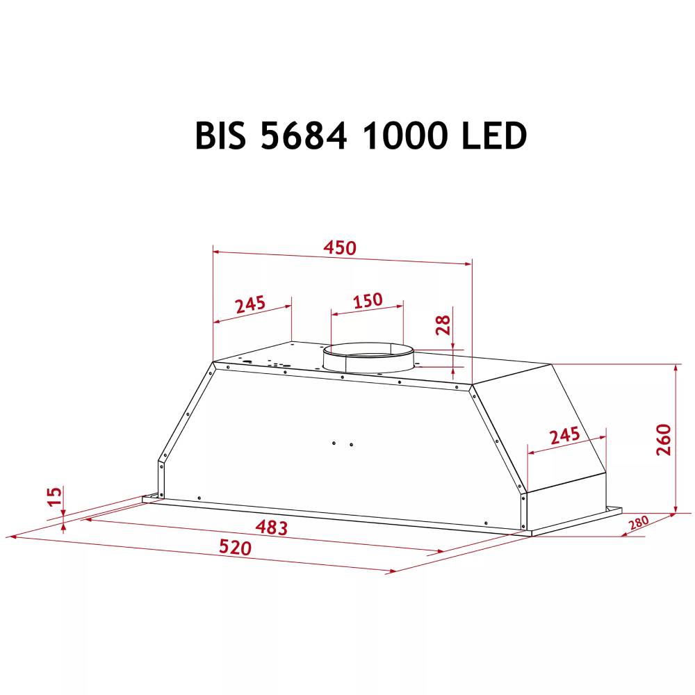 Покупка Вытяжка PERFELLI BIS 5684 BL 1000 LED