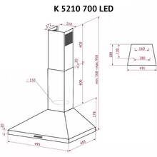 Витяжка PERFELLI K 5210 BL 700 LED