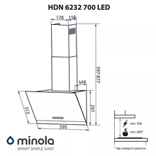 Витяжка MINOLA HDN 6232 BL/INOX 700 LED