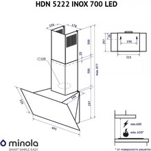 Вытяжка MINOLA HDN 5222 BL/INOX 700 LED