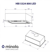 Витяжка MINOLA HBI 5324 I 800 LED