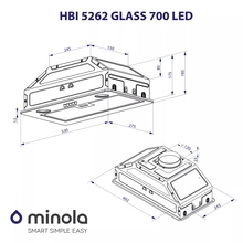 Витяжка MINOLA HBI 5262 GR GLASS 700 LED
