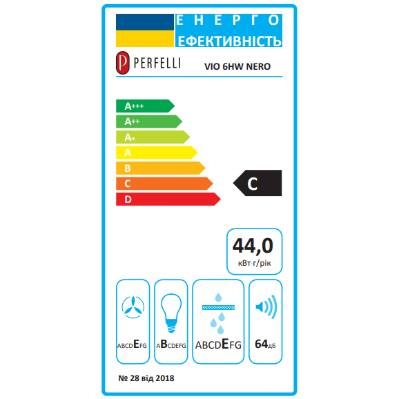 Огляд Витяжка PERFELLI VIO 6HW NERO