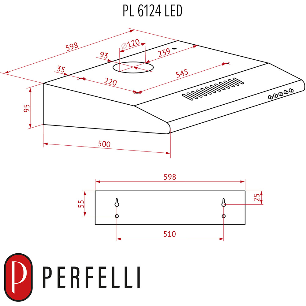 Витяжка PERFELLI PL 6124 BR LED — фото 15