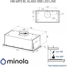 Вытяжка MINOLA HBI 6873 BL GLASS 1200 LED Line
