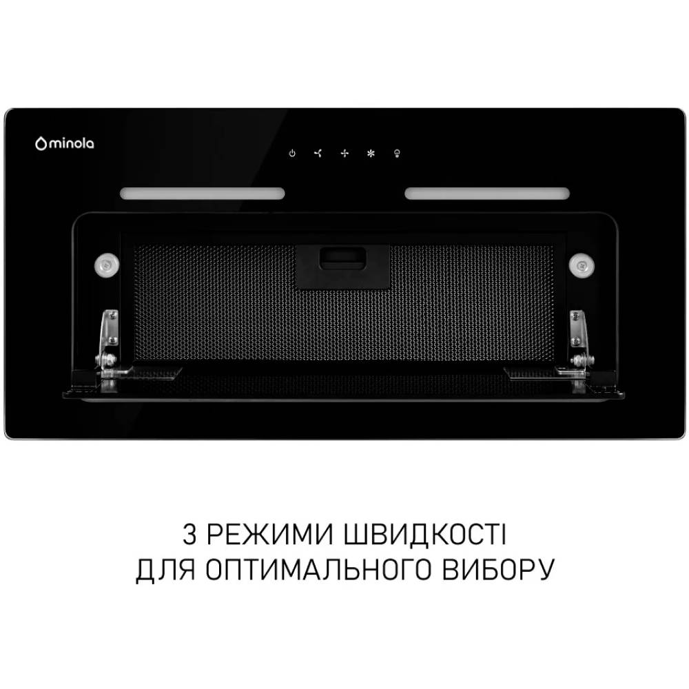 Вытяжка MINOLA HBI 6873 BL GLASS 1200 LED Line Режим работы циркуляция