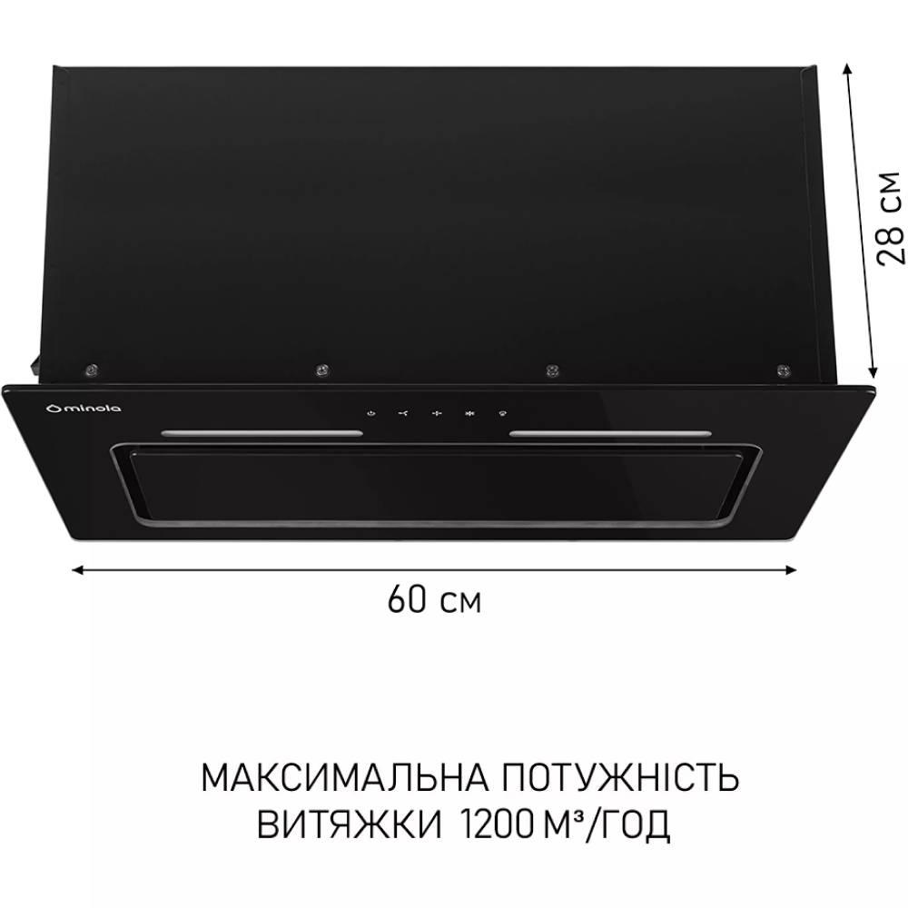 Фото Вытяжка MINOLA HBI 6873 BL GLASS 1200 LED Line