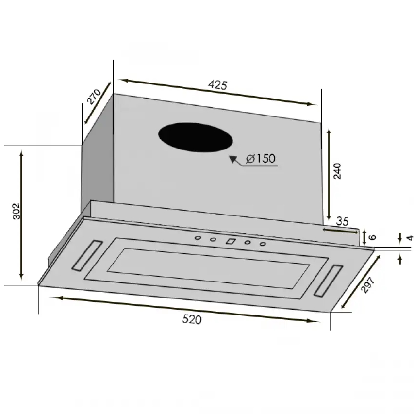 Фото Витяжка VENTOLUX PUNTO 52 BG (1400) TRC JET