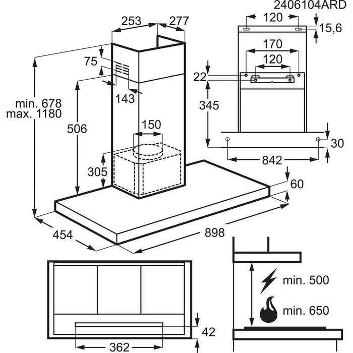 Витяжка ELECTROLUX LFT819K У Фокстрот Витяжка ELECTROLUX LFT819K