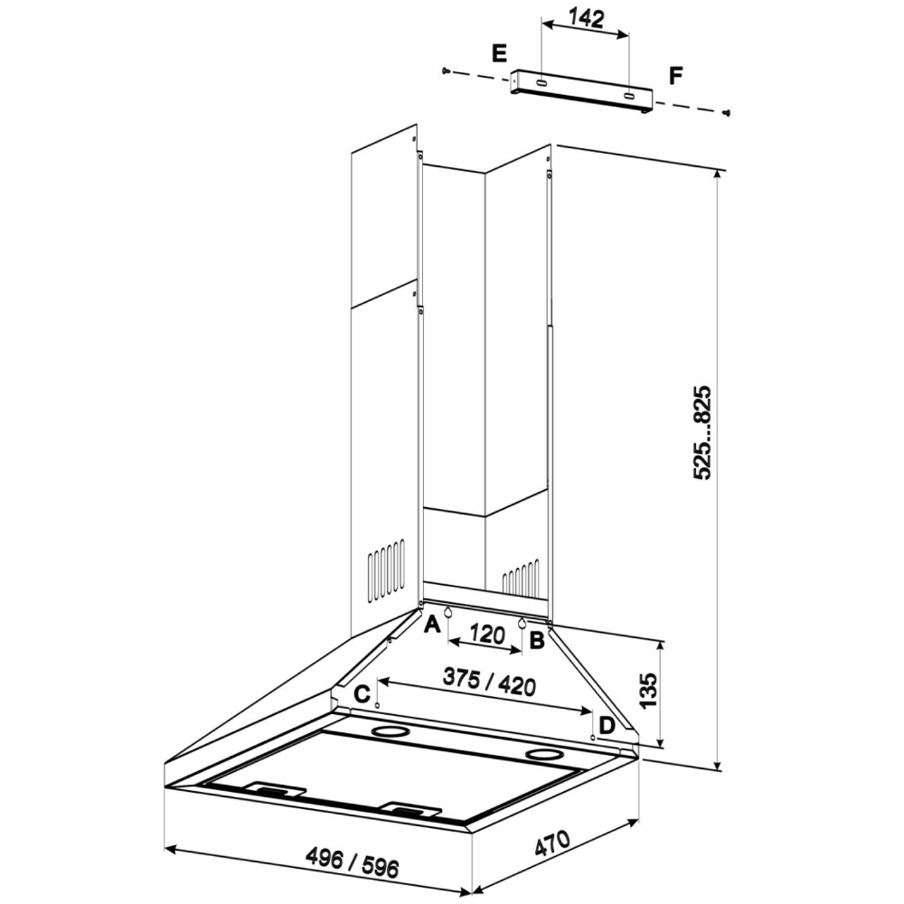 В Украине Вытяжка JANTAR KBT 650 LED 50 BL