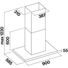 Вытяжка FALMEC LUMINA EVO NRS IS 90 INOX IX 800 (CLMI90.00P2#NEUI490F)