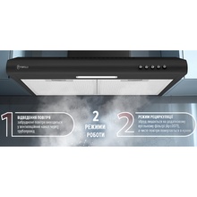 Витяжка PERFELLI PL 6124 BL LED Black (400094)
