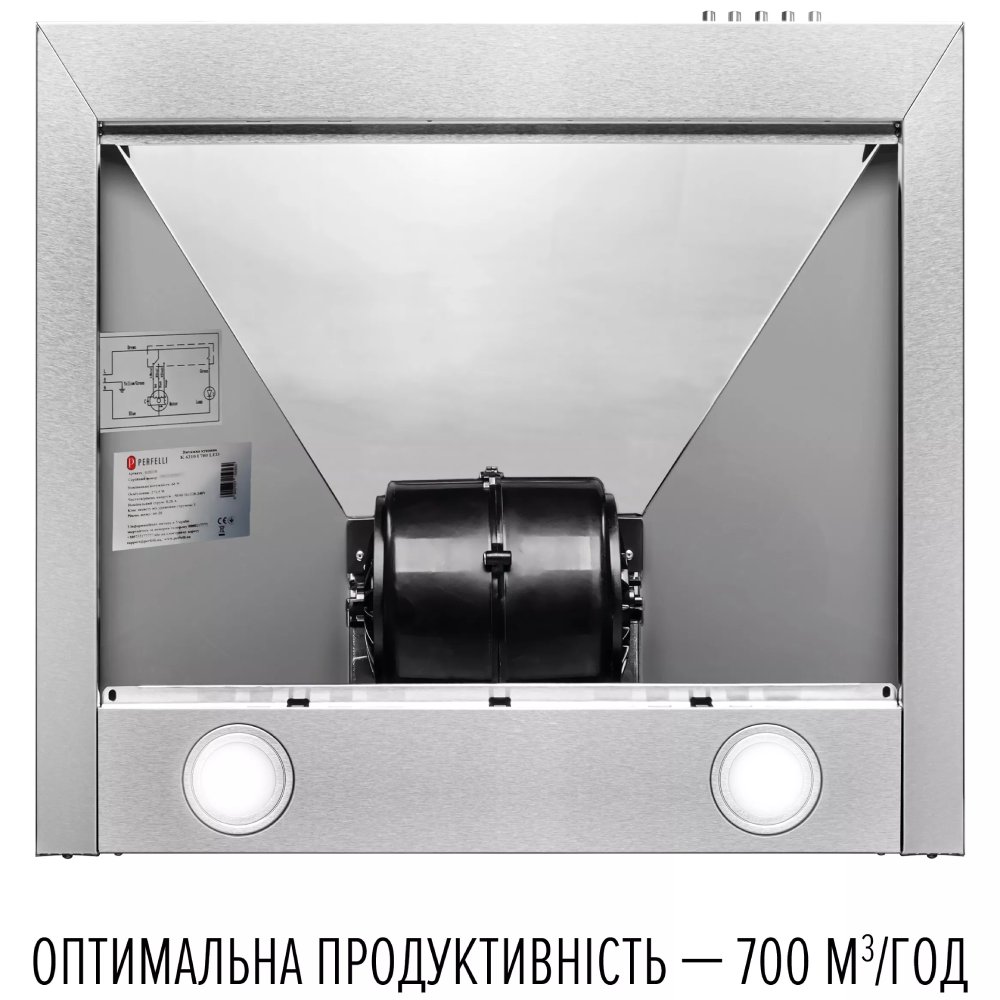 Зовнішній вигляд Витяжка PERFELLI COSTA 5HM INOX (350209)
