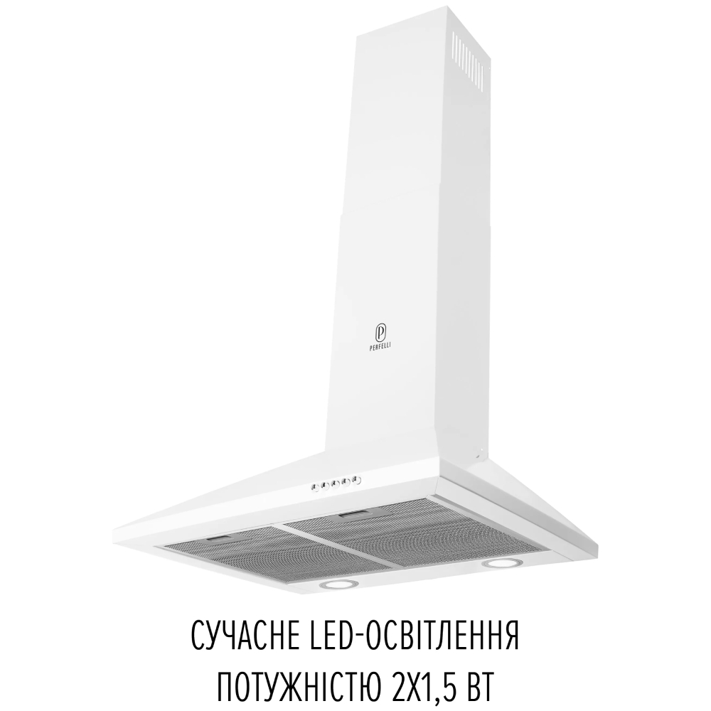 Вытяжка PERFELLI COSTA 5HM BIANCO (350210) Дополнительно Обратный клапан в комплекте; Вес нетто: 7 кг; Вес брутто: 8 кг