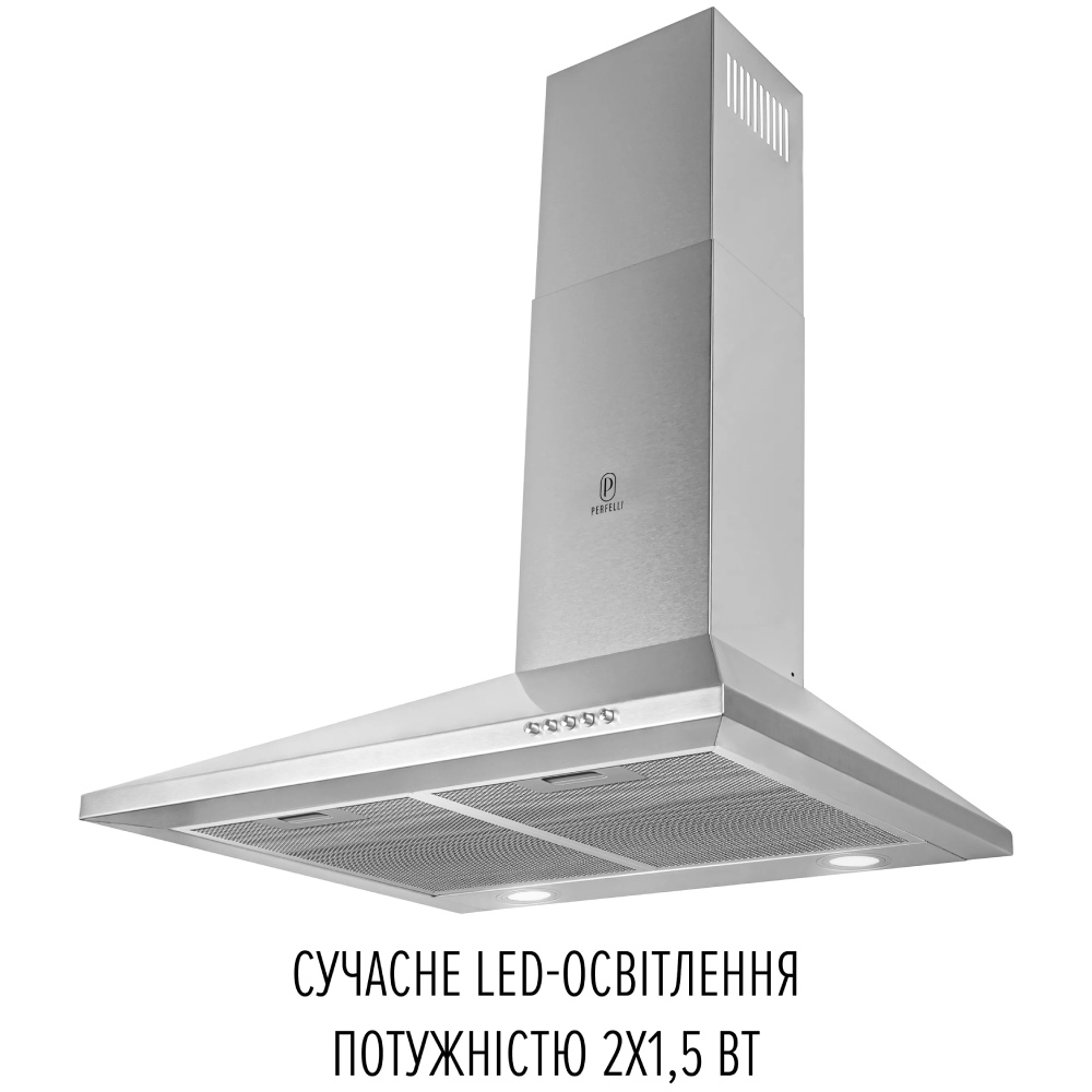 Вытяжка PERFELLI COSTA 6HM INOX (350212) Дополнительно Обратный клапан в комплекте; Вес нетто: 8 кг; Вес брутто: 9 кг