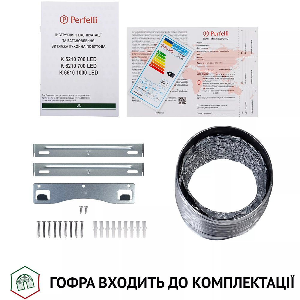 Изображение Вытяжка PERFELLI K 5210 I 700 LED Stainless Steel