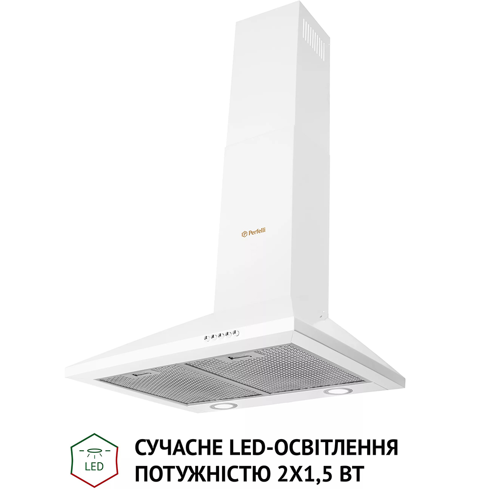 Вытяжка PERFELLI K 5210 WH 700 LED White Дополнительно регулируемая высота: 56.8–95.8 см