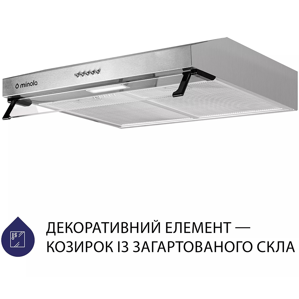 Витяжка MINOLA HPL 517 I Stainless Steel Тип плоска