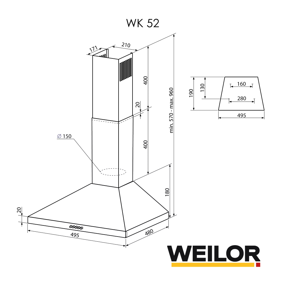 В Україні Витяжка WEILOR WK 52 WH
