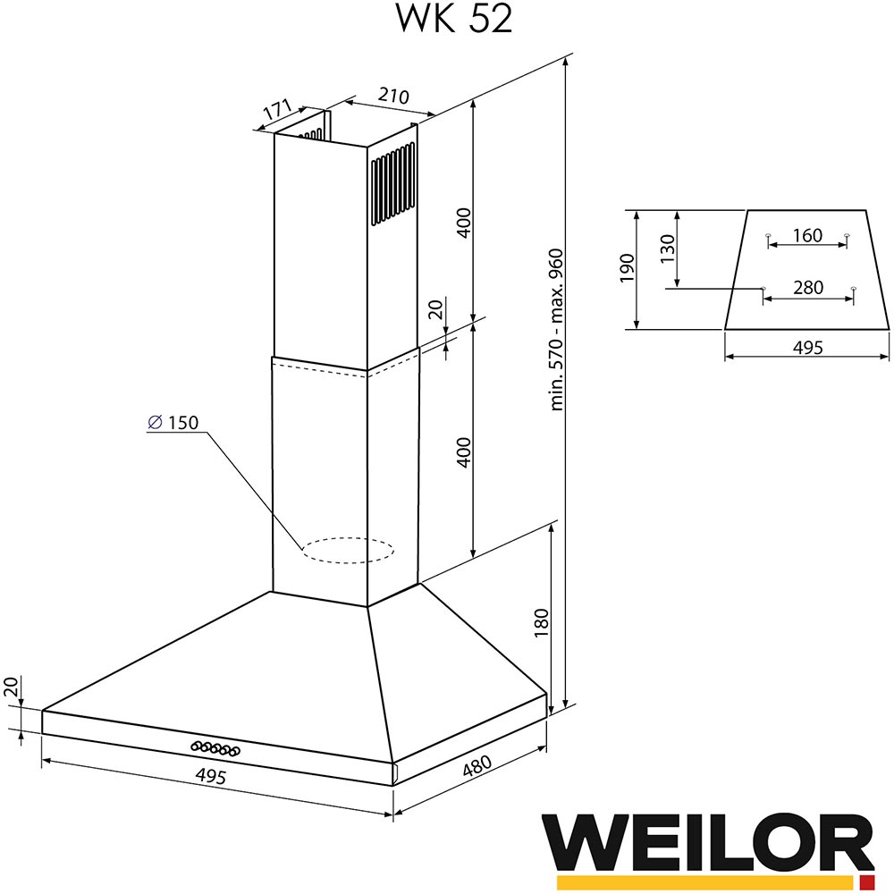 Витяжка WEILOR WK 52 BL — фото 11