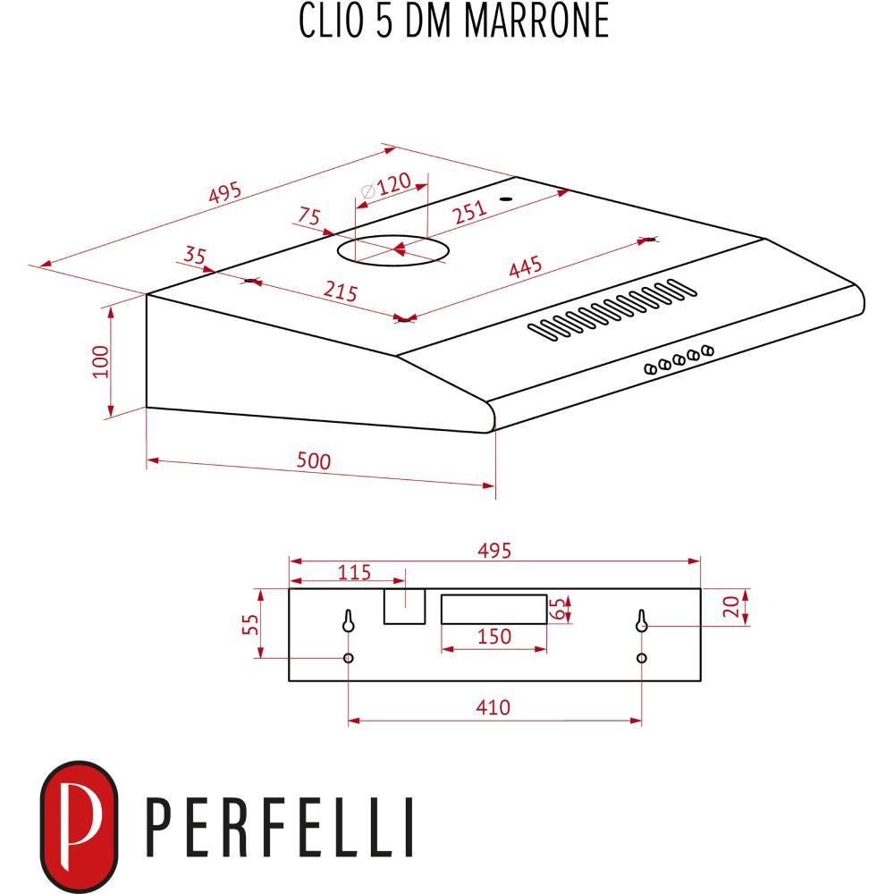Изображение Вытяжка PERFELLI CLIO 5 DM MARRONE